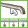 Edelstahl Handlauf V2A Geländer Griff Treppe 90° flach Kugelring 1700mm 2 Halter