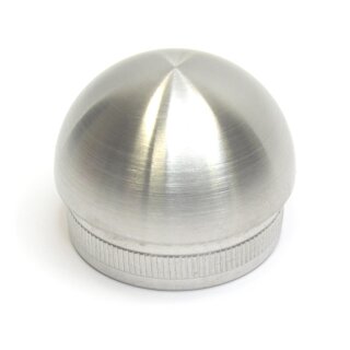 Edelstahl Endkappe V2A 42,4x2mm halb rund