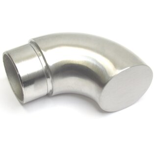 Edelstahl Endkappe V2A 42,4x2mm 90° Bogen flach