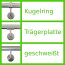 Edelstahl Handlauf V2A Geländer Griff Treppe leicht gewölbt Trägerplatte 4000mm 4 Halter